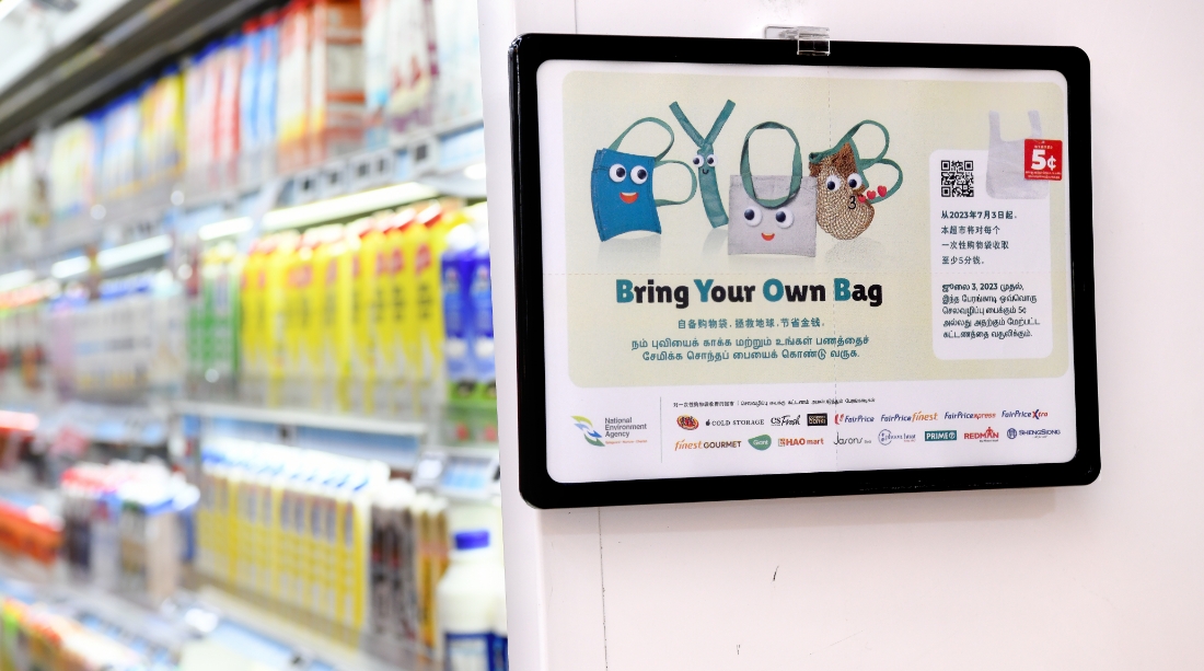 NTUC FairPrice saves over 57 million plastic bags in 2022, surpassing and nearly doubling annual target